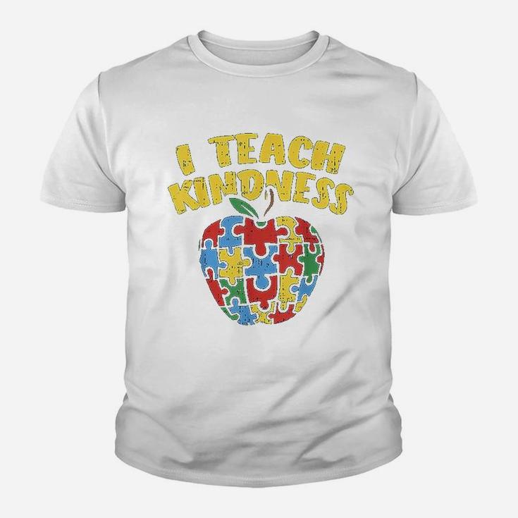 Teacher I Teach Kindness Apple Puzzle Kid T-Shirt