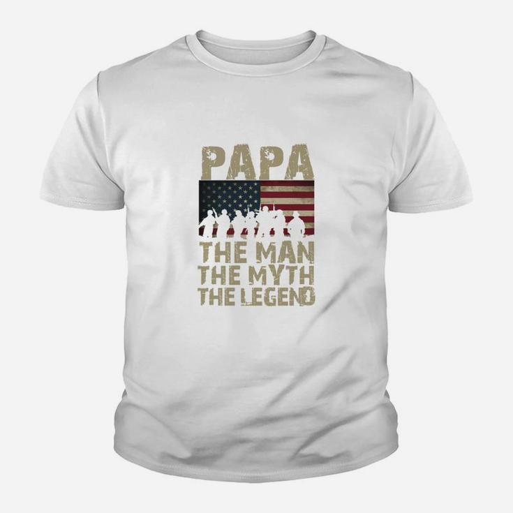 The Man Myth Legend Papa T Shirts Men Veteran Army Kid T-Shirt
