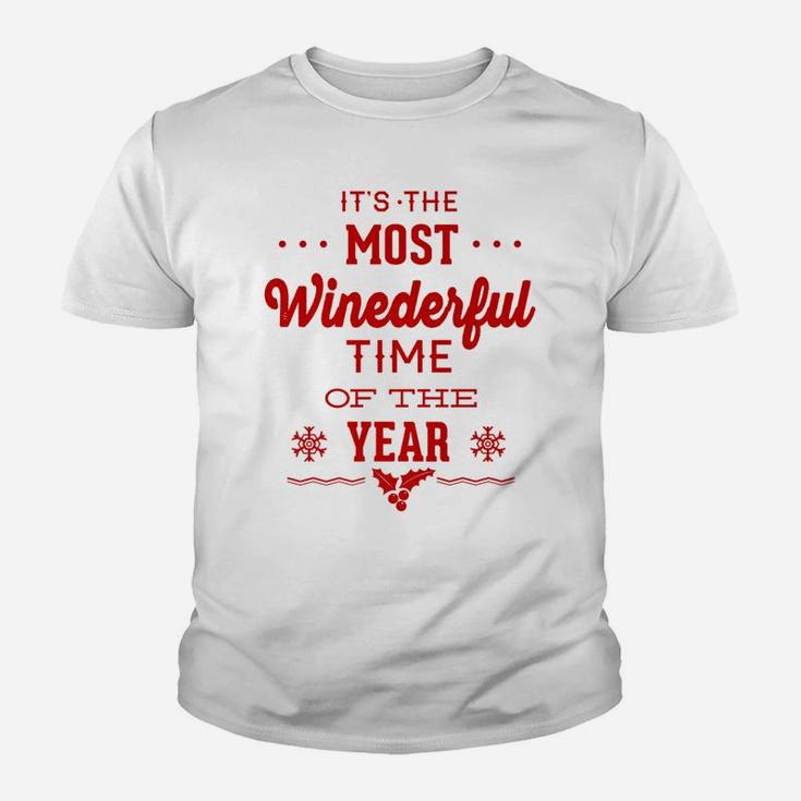 The Most Wine Derful Time Of The Year Funny Xmas Kid T-Shirt