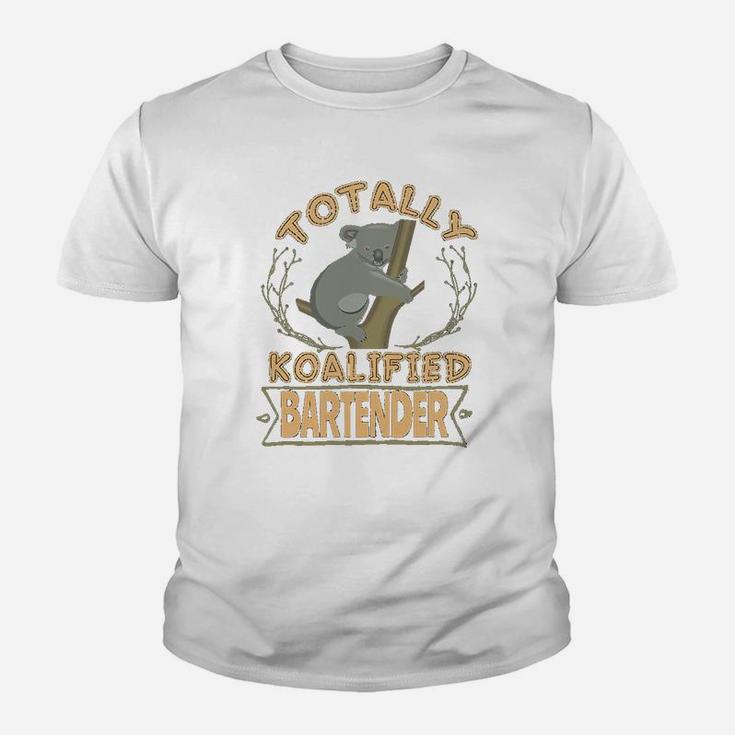 Totally Koalified Bartender Funny Koala Bear Kid T-Shirt