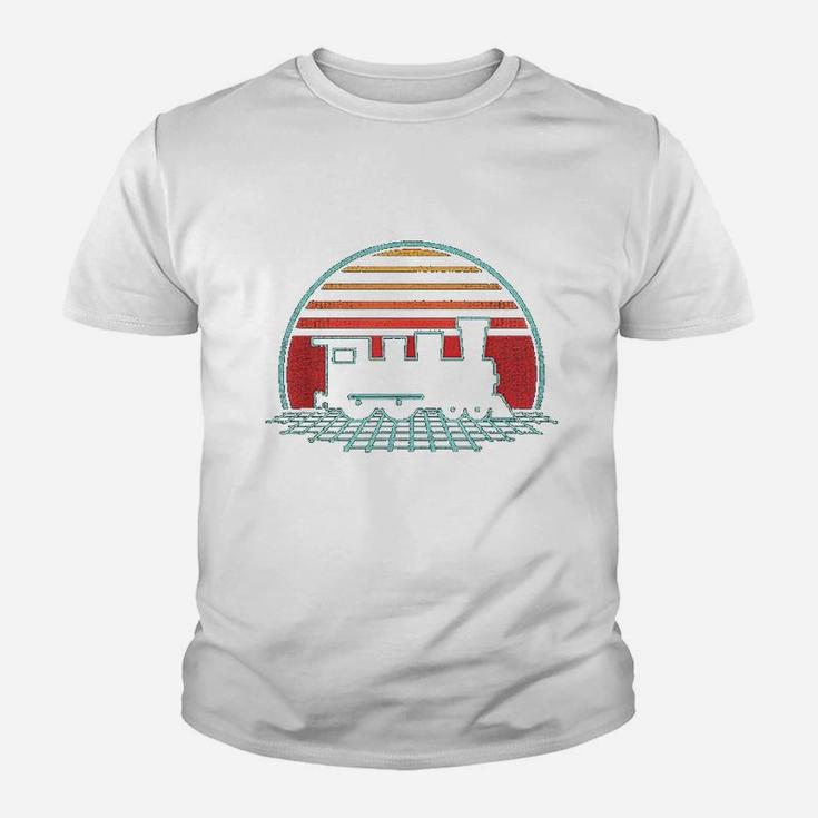 Train Driver Retro Vintage 80s Style Railroad Lover Kid T-Shirt