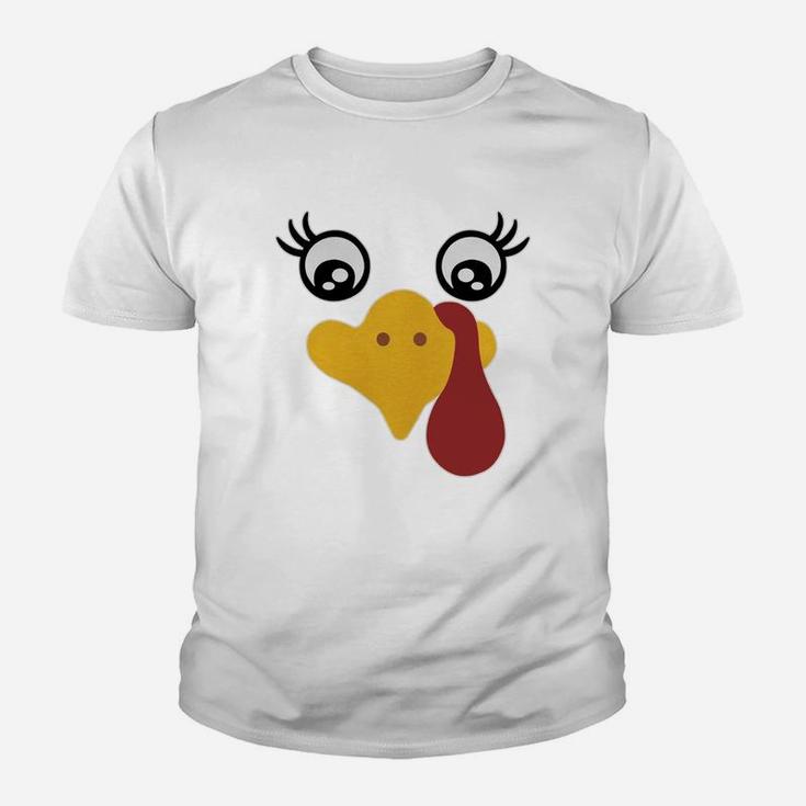 Turkey Face Turkey Trot Thanksgiving Turkey Face Kid T-Shirt