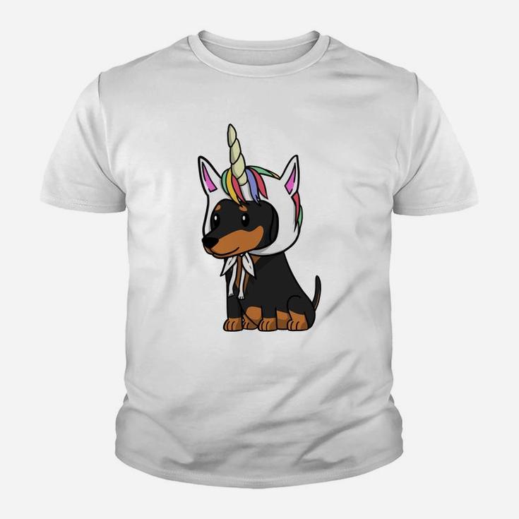Unicorn Dachshund Funny Doxie Dog Kid T-Shirt