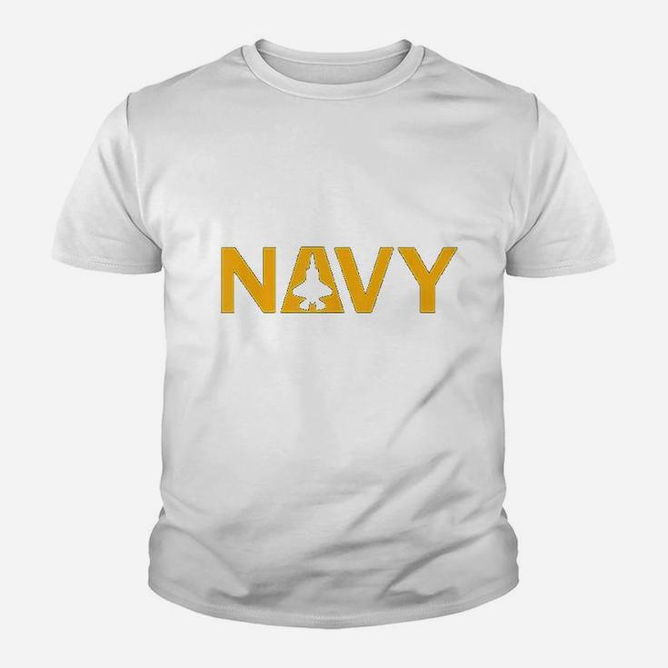 United States Navy Aviation With F35 Jet Kid T-Shirt