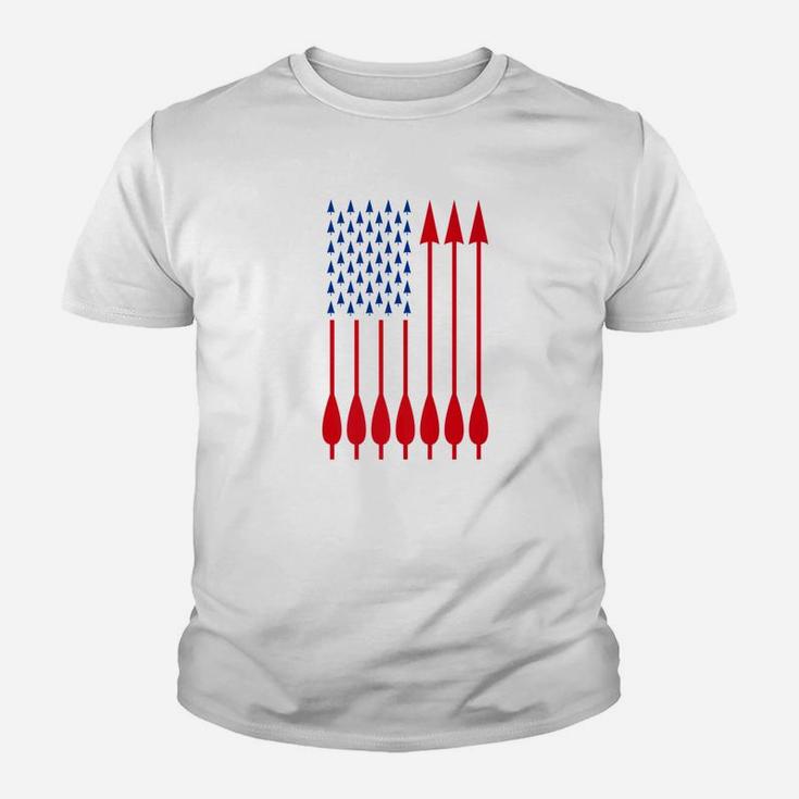 Us American Flag Archery Arrows Hunting Fathers Day Shirt Kid T-Shirt