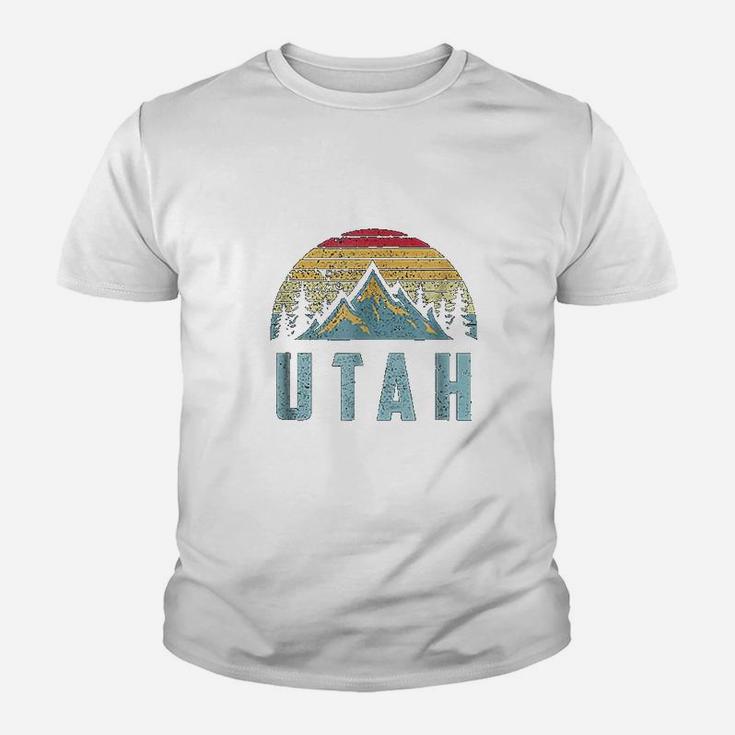 Utah Retro Vintage Mountains Hiking Nature Kid T-Shirt