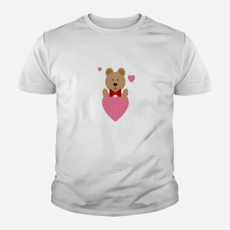 Valentines Day Teddy Bear Love Girlfriend Hearts Kid T-Shirt