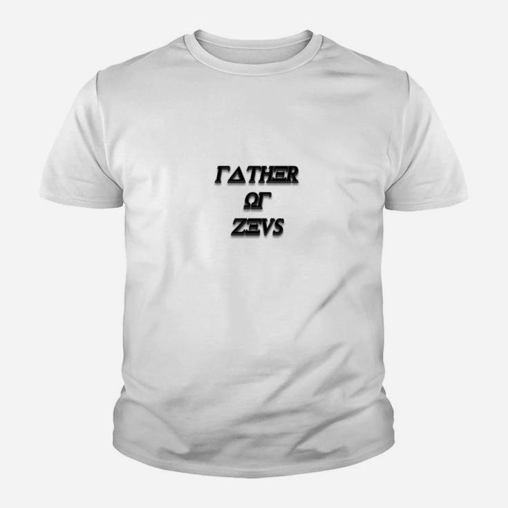 Vater des Zeus Herren-Kinder Tshirt, Weiß mit Mythologie-Grafik