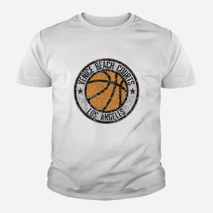 Venice Beach Basketball Court Circle Distressed Print Kid T-Shirt