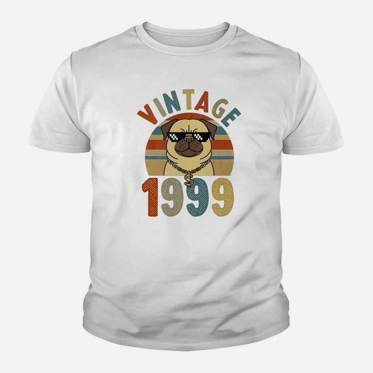 Vintage 22nd Birthday Dog Pug Vintage 1999 Classic  Kid T-Shirt
