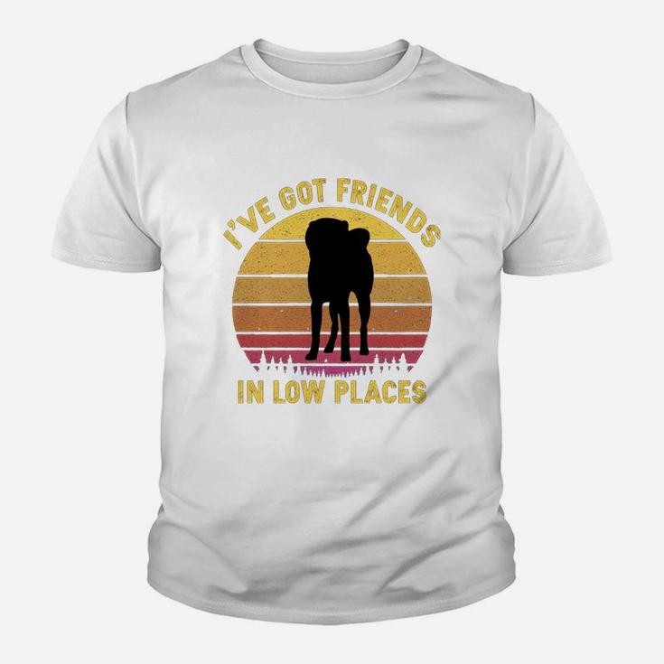 Vintage Akita Inu I Have Got Friends In Low Places Dog Lovers Kid T-Shirt