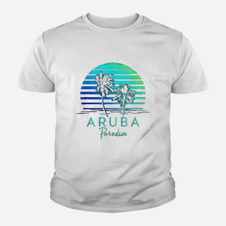 Vintage Aruba Beach Tropical Vibes Vacation Souvenir Gift Kid T-Shirt
