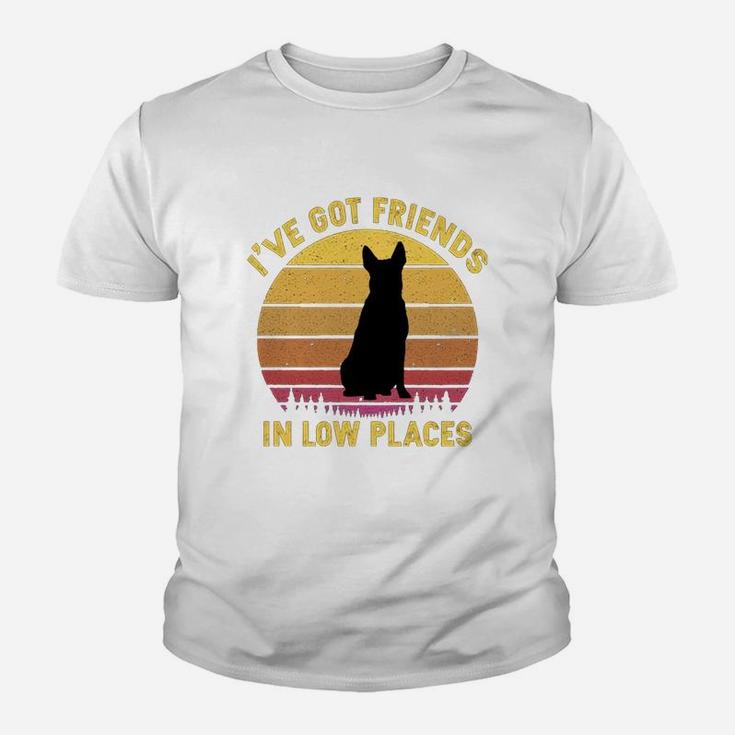 Vintage Australian Cattle Dog I Have Got Friends In Low Places Dog Lovers Kid T-Shirt