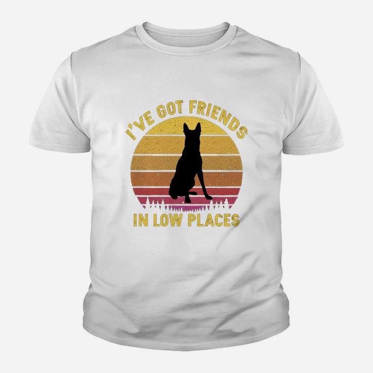 Vintage Belgian Malinois I Have Got Friends In Low Places Dog Lovers Kid T-Shirt