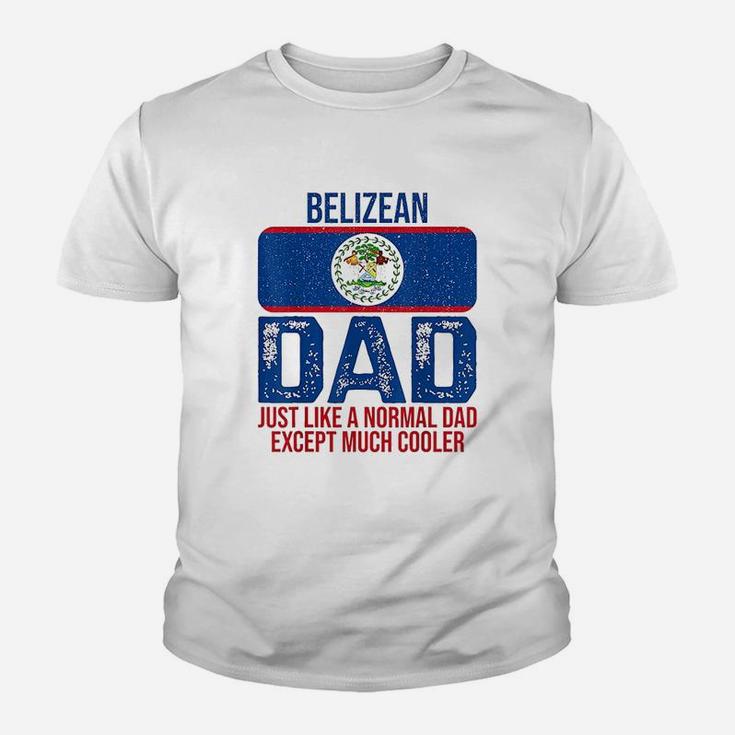 Vintage Belizean Dad Belize Flag Design For Fathers Day Kid T-Shirt