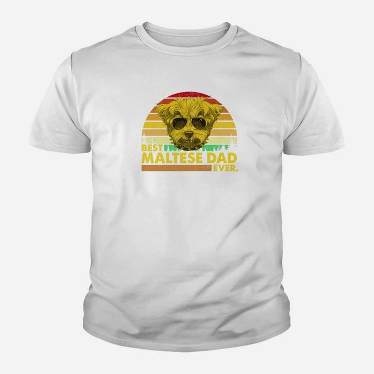 Vintage Best Maltese Dad Ever Dog Daddy Father Kid T-Shirt