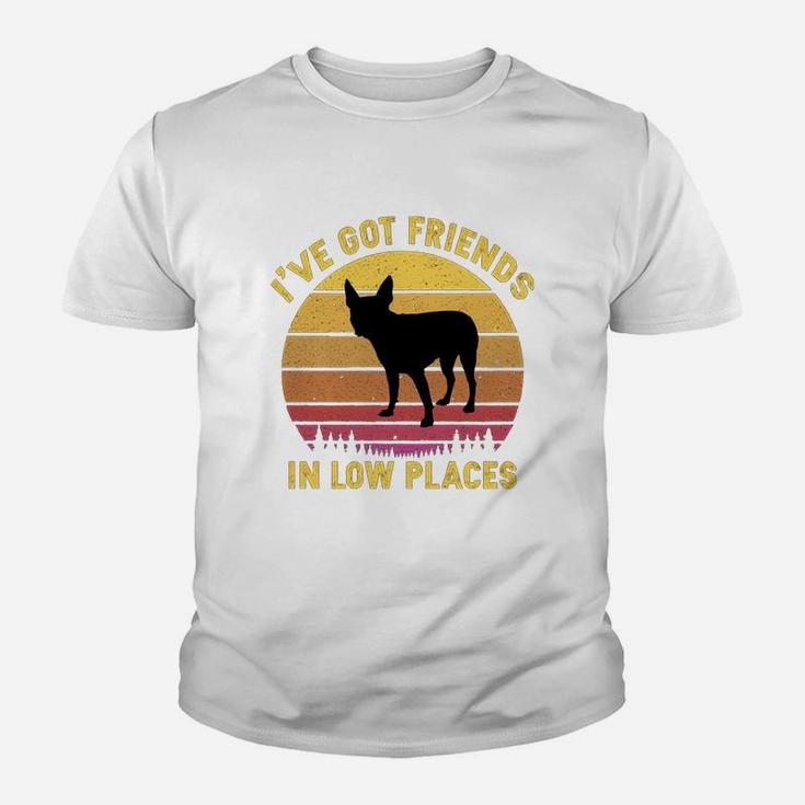 Vintage Boston Terrier I Have Got Friends In Low Places Dog Lovers Kid T-Shirt