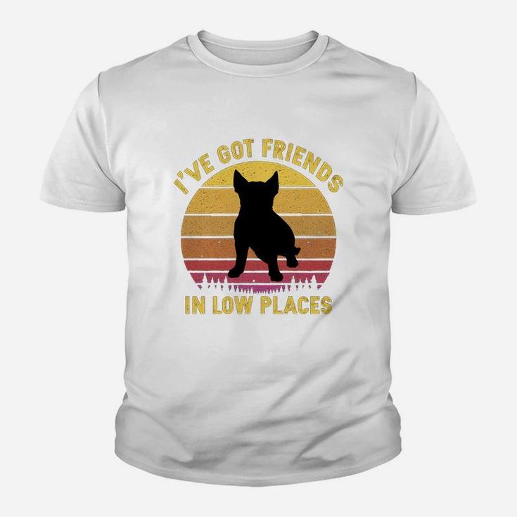 Vintage Bull Terrier I Have Got Friends In Low Places Dog Lovers Kid T-Shirt