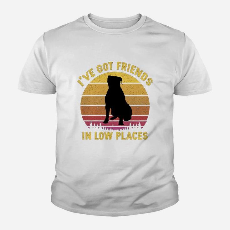 Vintage Bullmastiff I Have Got Friends In Low Places Dog Lovers Kid T-Shirt