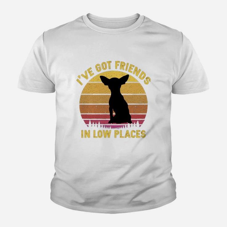 Vintage Chihuahua I Have Got Friends In Low Places Dog Lovers Kid T-Shirt