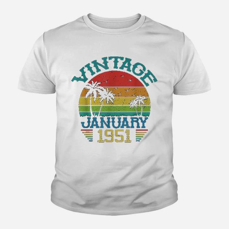 Vintage January 1951 71 Years Old 71st Birthday Decoration  Kid T-Shirt