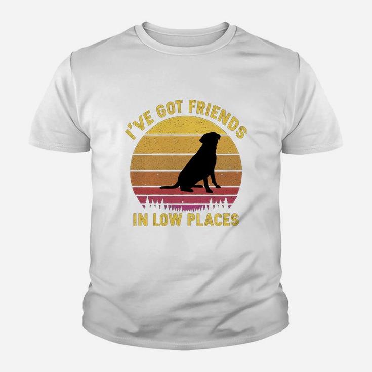 Vintage Labrador Retriever I Have Got Friends In Low Places Dog Lovers Kid T-Shirt
