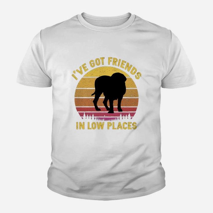 Vintage Mastiff I Have Got Friends In Low Places Dog Lovers Kid T-Shirt