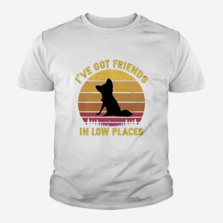 Vintage Papillon I Have Got Friends In Low Places Dog Lovers Kid T-Shirt
