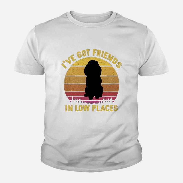 Vintage Poodle I Have Got Friends In Low Places Dog Lovers Kid T-Shirt