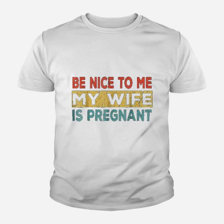 Vintage Retro Be Nice To Me My Wife Kid T-Shirt