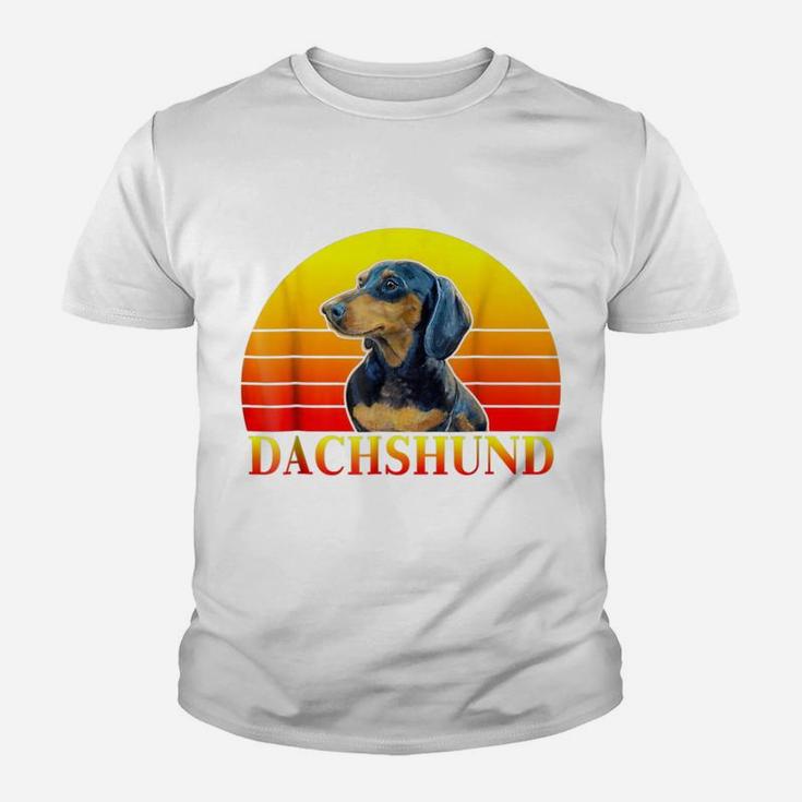 Vintage Retro Dachshund Funny Dachshund Dog Kid T-Shirt