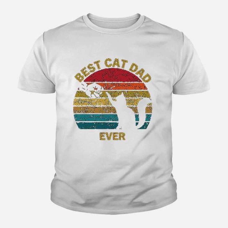 Vintage Retro Gift Best Cat Dad Ever Kid T-Shirt