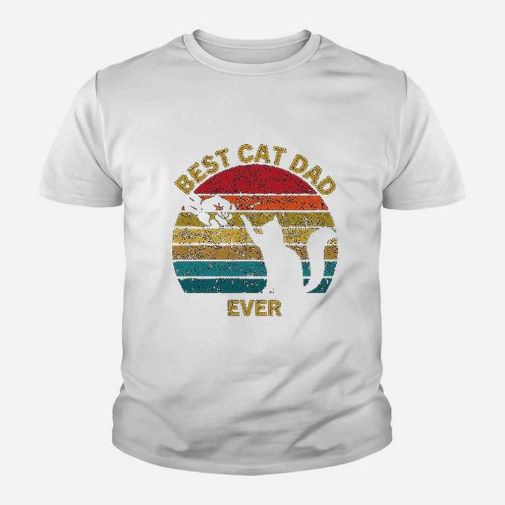 Vintage Retro Gift For Men Best Cat Dad Ever Kid T-Shirt