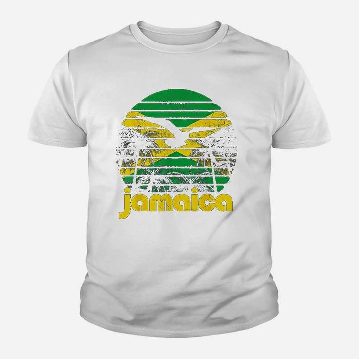 Vintage Retro Jamaica Flag Jamaican 70's 80's Kid T-Shirt