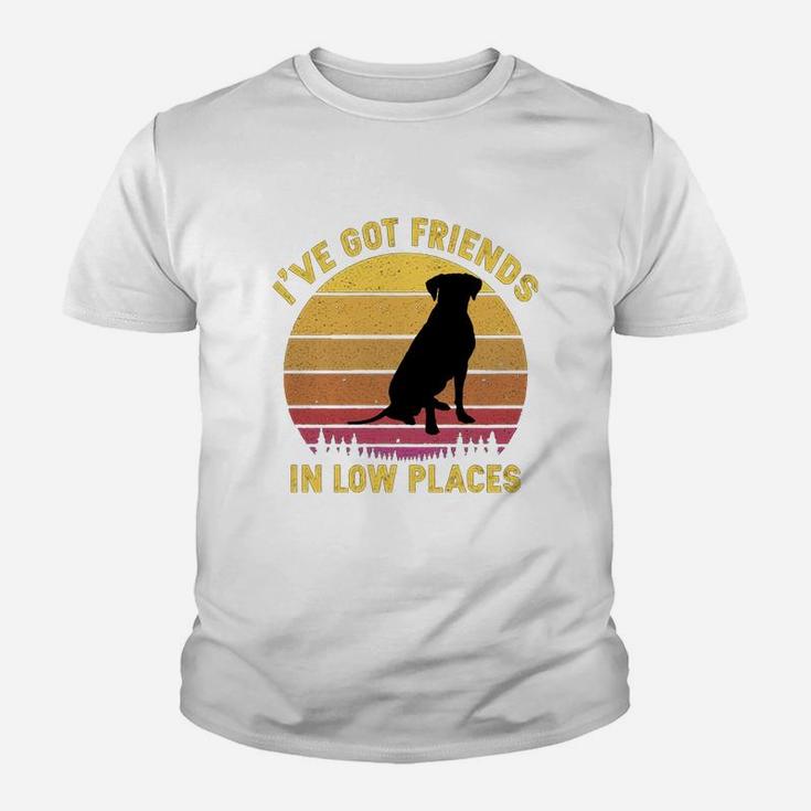 Vintage Rhodesian Ridgeback I Have Got Friends In Low Places Dog Lovers Kid T-Shirt