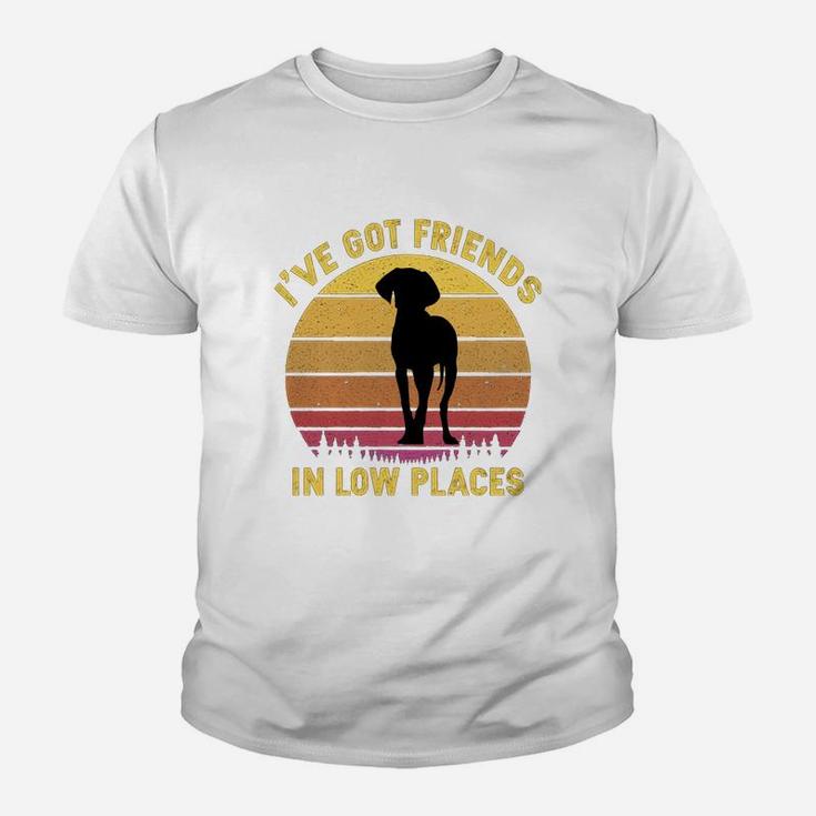 Vintage Weimaraner I Have Got Friends In Low Places Dog Lovers Kid T-Shirt