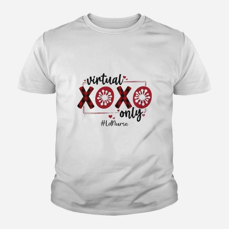 Vitual Xoxo Only Ld Nurse Red Buffalo Plaid Nursing Job Title Kid T-Shirt