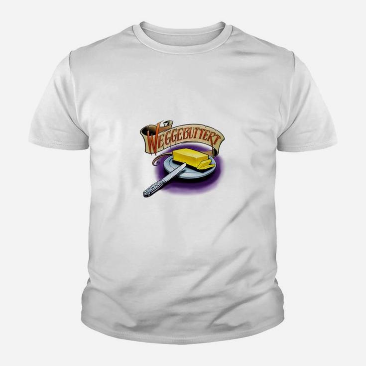 Wegebutter Grafik Kinder Tshirt Herren, Lustiges Butter-Messer Design