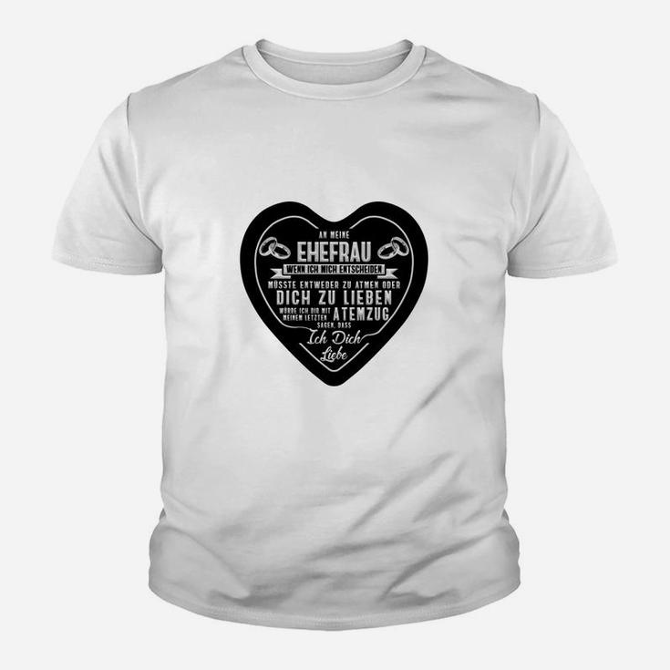 Weißes Kinder Tshirt mit Herzmotiv, Liebeserklärung für Ehefrauen
