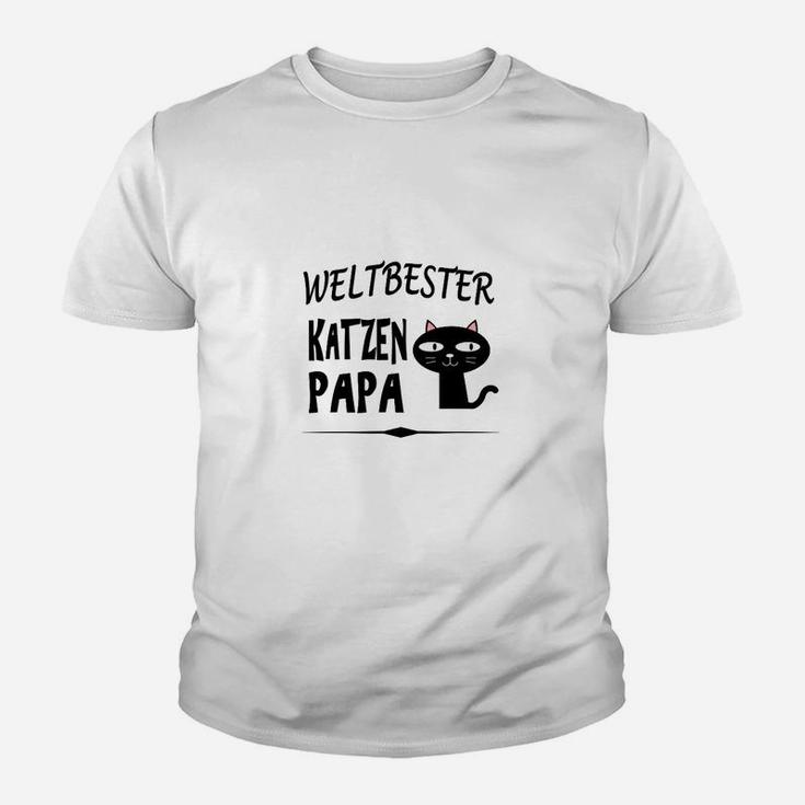 Weltbester Katzen Papa Herren Kinder Tshirt, Süßes Motiv für Katzenfans