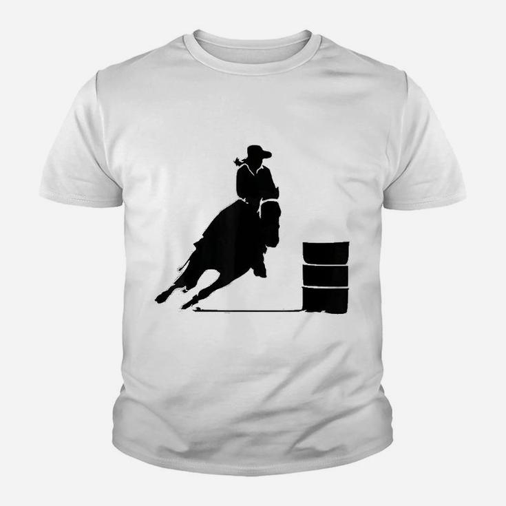 Western Cowgirl Barrel Racing Rider Rodeo Horse Riding Kid T-Shirt