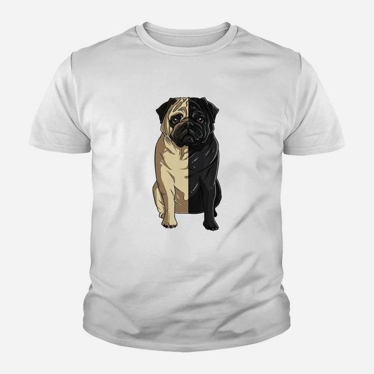 White Pug Black Pug Kid T-Shirt