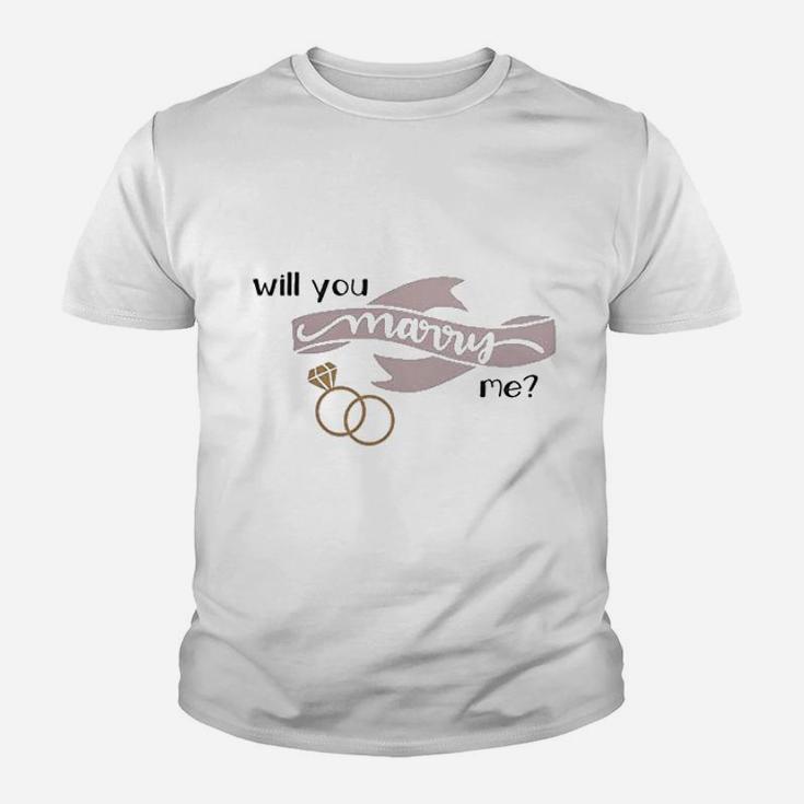 Will You Marry Me Engagement Valentine Day Kid T-Shirt