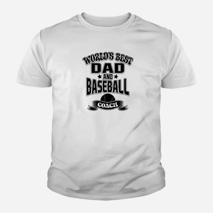 Worlds Best Dad And Baseball Coach Game Family Kid T-Shirt