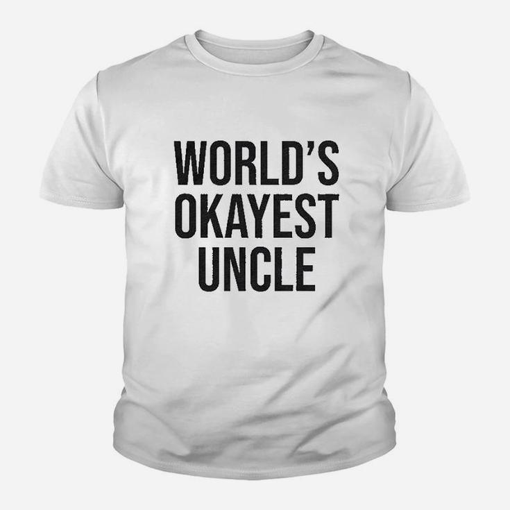 Worlds Okayest Uncle Funny Saying Family Kid T-Shirt