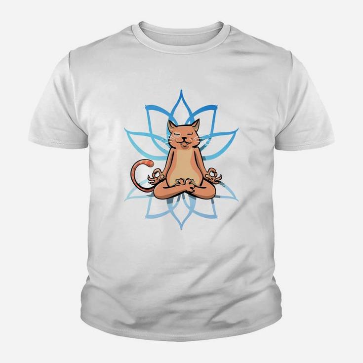 Yoga Cat Meditating Cats Funny Cat Pet Kid T-Shirt
