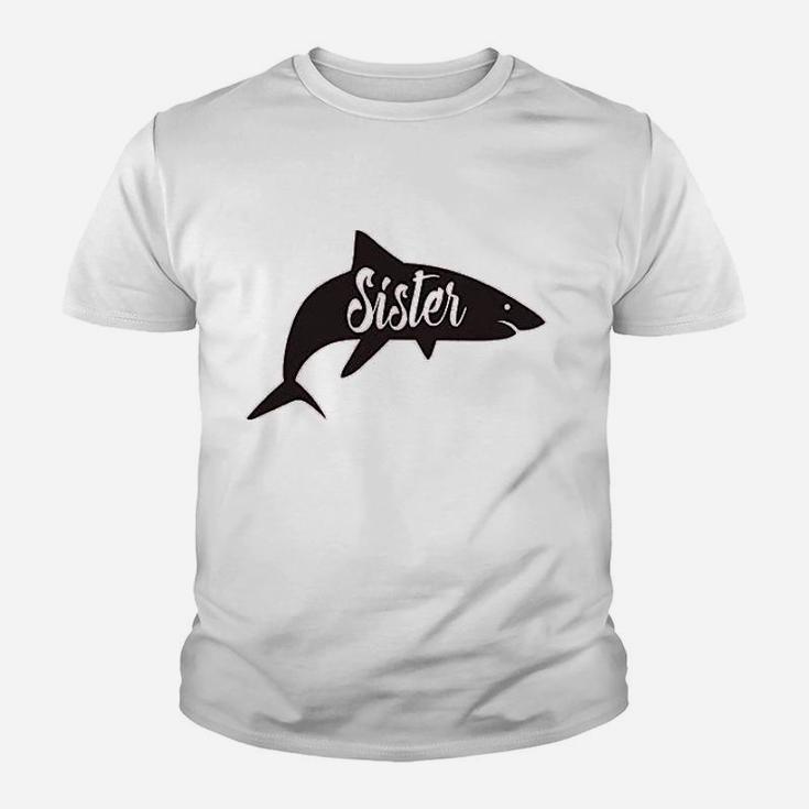 Youth Sister Shark Funny Beach Summer Vacation Family Kid T-Shirt