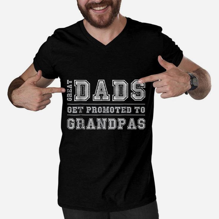 Great Dads Get Promoted To Grandpas Fathers Day Men V Neck Tshirt