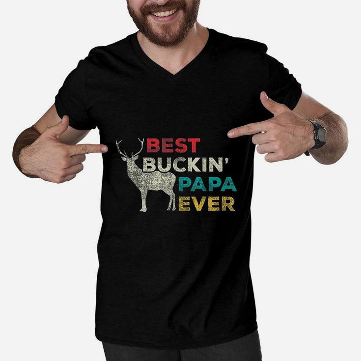 Best Buckin Papa Ever Deer Hunting Men V-Neck Tshirt