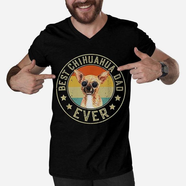 Best Chihuahua Dad Ever Design For Dog Daddy Men V-Neck Tshirt